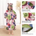 thumbnail image 3 of FORMRS Wearable Blanket Hoodie with Sleeves for Kids Cozy Flannel Sweatshirt, Pink Kiwi, 3 of 7