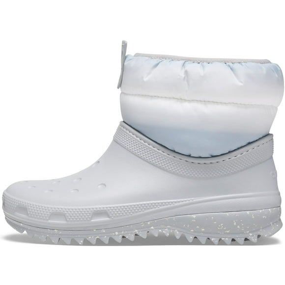 Crocs Women's Classic Neo Puff Shorty Boot W Snow, Light Grey White, 6