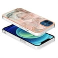 thumbnail image 2 of ELEHOLD for iPhone 12/iPhone 12 6.1 inch Marble Case, Clear Electroplated Frame Soft TPU Anti-Scratch Wear-Resistant Wireless Charging Slim Fit Transparent Case for iPhone 12/iPhone 12 Pro, Rosegold, 2 of 5