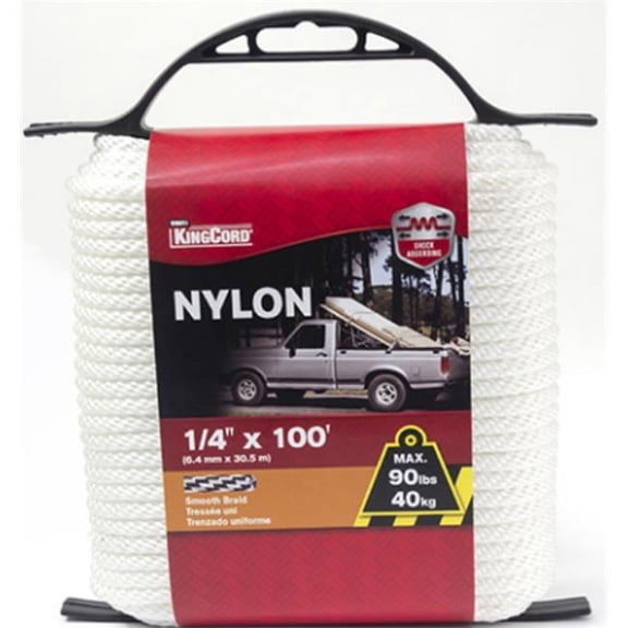 Mibro 342201BG 0.25 in. x 100 ft. White Nylon Solid Braid Rope