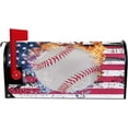 thumbnail image 2 of American Flag Baseball Mailbox Covers Magnetic Memorial Day 4th of July Mailbox Cover Patriotic Mailbox Wraps Post Letter Box Cover Garden Decorations Standard Size 18" X 21", 2 of 6