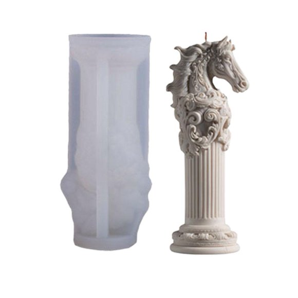 SharkTRUE Moule en Silicone pour Bougie d'Aromathérapie Totem Cheval 3D
