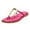 Fuchsia, variant on FSJ Women Comfort Open Toe Flat Sandals Slip on Flip-flops Without Heel Metal Buckle Lightweight Chic Outdoor Slippers Fuchsia Size 6