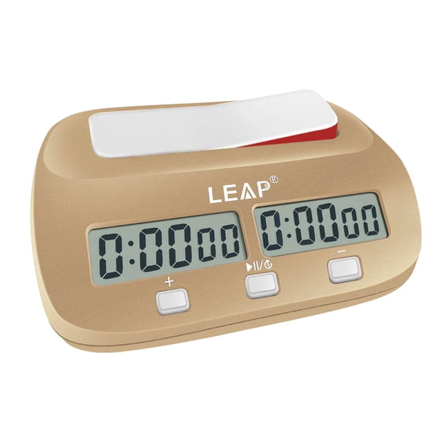 Reloj de ajedrez LEAP, temporizador profesional digital con alarma, color dorado