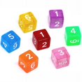 thumbnail image 2 of Juego de dados cuadrados de esquina, juego de dados coloridos de acrílico transparente de 6 lados, juegos para Club/fiesta/familia, 7 unidades por lote, 2 of 4