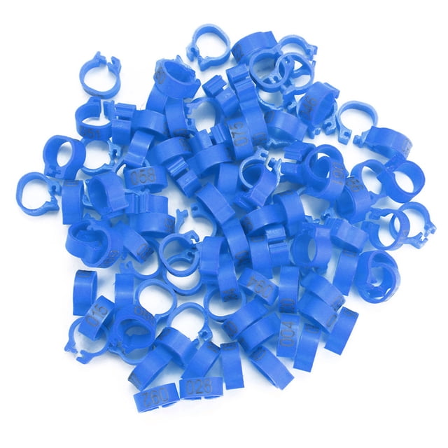 100pcs Bolsa 8 mm 001-100 anillos de bandas de patas de pláshico numerados para paloma con diseño de clip simple fácil de aplicar y quitar adecuado para bandas de patas de patas de