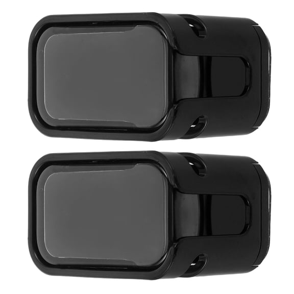 LITINKIMI Black Plastic Toothbrush Holder with Cover, Space-Saving Bathroom Organizer, 2 Pieces