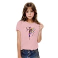 thumbnail image 6 of Kids Cute Summer Graphic Tees Girls Loose Casual Cotton Going Out Tshirts Tops Kids Trendy Clothes Lounge Wear Pink， 7 Years, 6 of 6