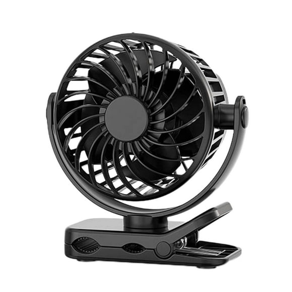 Ventilador de clip pequeño, ventilador personal de mano, ventilador de mesa, ventilador portátil, ventilador USB para deportes, oficina, pesca, sender negro