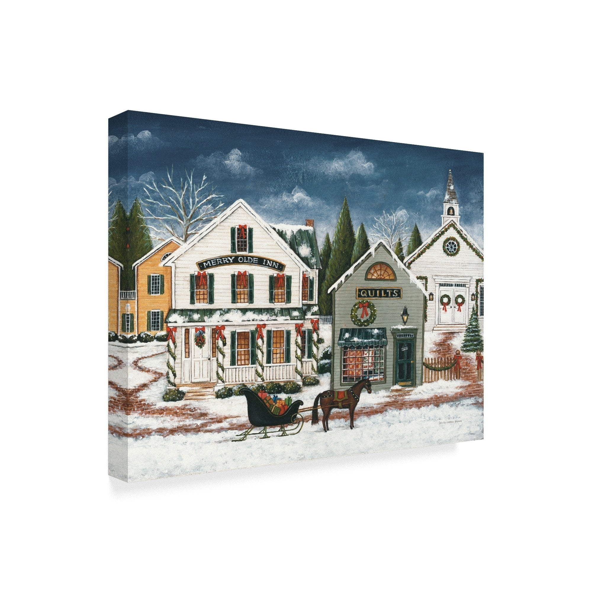Trademark Fine Art 'Christmas Village I Dark Crop' Canvas Art by David Carter Brown