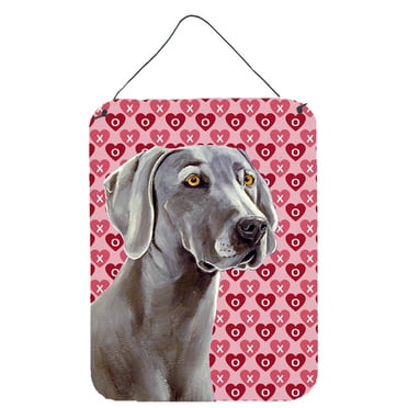 Carolines Treasures LH9161DS1216 Weimaraner Hearts Love and Valentines Day Portrait Wall or Door Hanging Prints 12WX16H