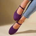 thumbnail image 5 of Miluxas Women's Mary Jane Flats Comfortable Dressy Ballet Flats Casual Round Toe Slip On office Work Woman Shoes Purple 9.5(43), 5 of 9