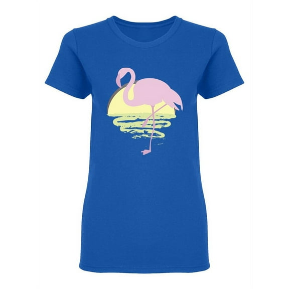 Flamingo On A Sunset Shaped T-Shirt Women -Image by Shutterstock, Female Small