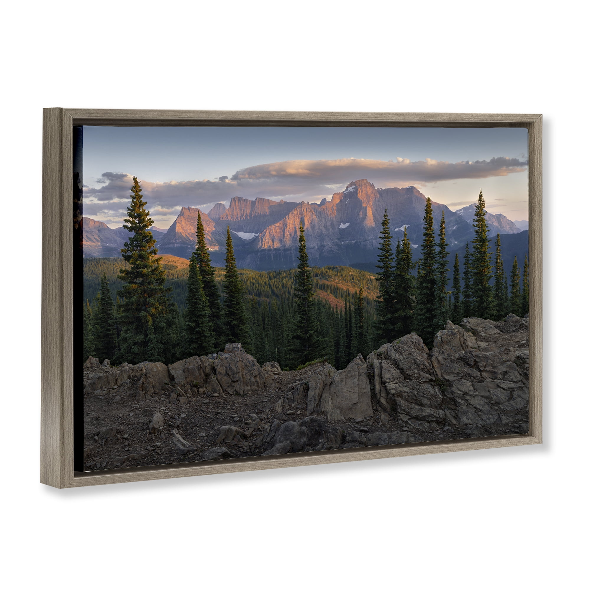 Stupell Industries Diurnal Mountain Scenery Landscape Photography Brown Floater Framed Art Print Wall Art, 25 x 17