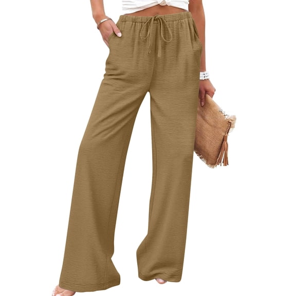 LVHAOGJOB Womens Sweatpants with Pockets Wide Leg Lounge Pants Solid Stretch Cotton Athletic Running Pants for Women Elastic Waist