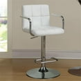 thumbnail image 2 of Bowery Hill Faux Leather Tufted Adjustable Bar Stool in White, 2 of 2