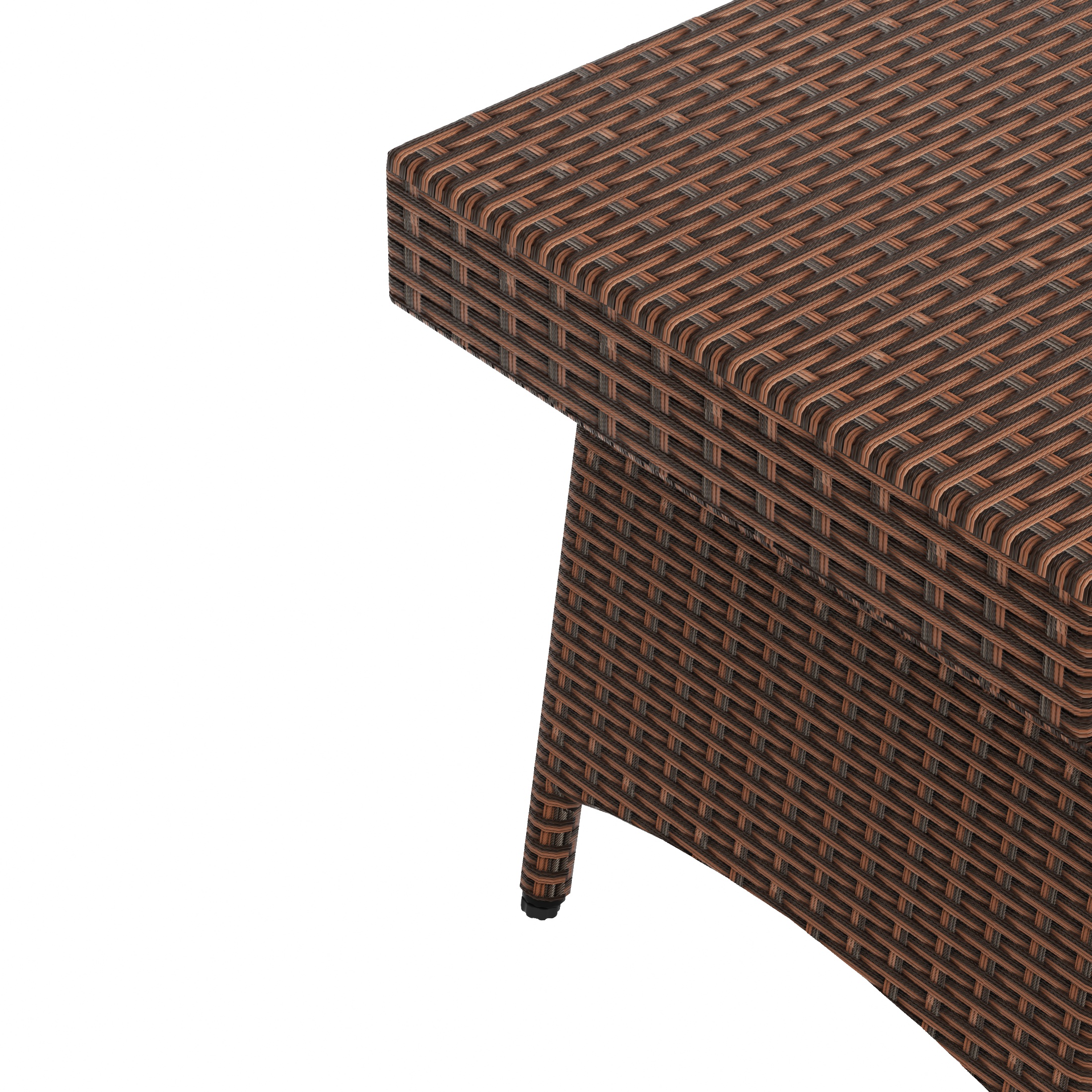 WestinTrends Coastal Outdoor Folding Side Table, 23" x 15" All Weather PE Rattan Wicker Small Patio Table Portable Picnic Table, Brown - image 2 of 7