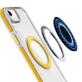 thumbnail image 4 of For Samsung Galaxy S25 /S24 Case, Hybrid Clear Back Case with Invisible Camera Bracket Stand, MagSafe Magnetic Circle, Shockproof Color Frame Phone Cover (Yellow), 4 of 12