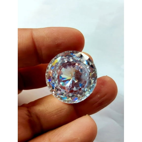 Zircon Faceted Gemstone 95.Ct Good Quality Zircon Round Shape Loose Gemstone Zircon Women Pendant Shape Jewelry Making Gemstone