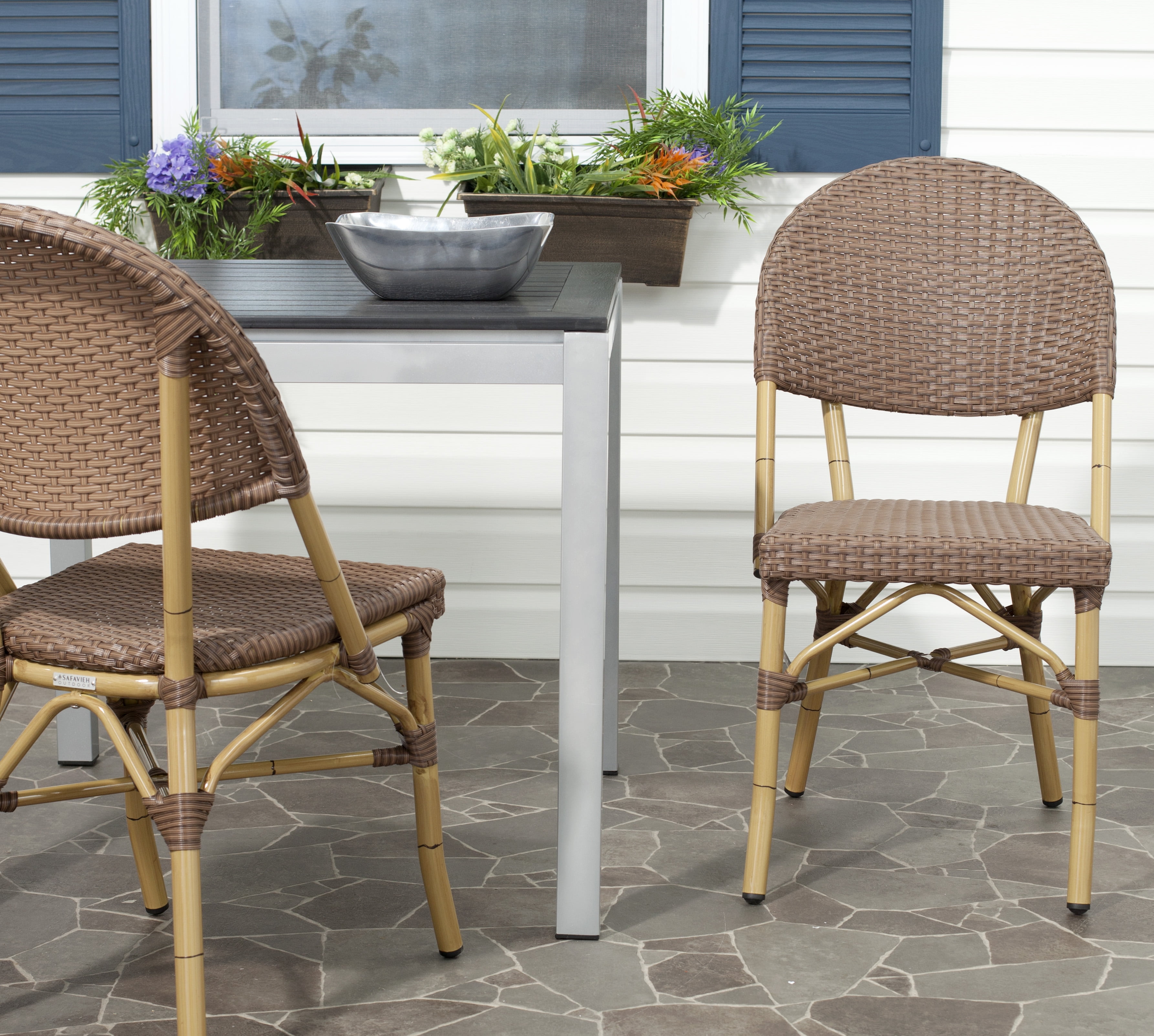 Safavieh Barrow Outdoor Patio Stacking Chair, Set of 2 - Brown ...