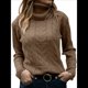 thumbnail image 1 of Suéteres de Punto de Larga con Cuello Alto para Mujer Marrón Oscuro S, 1 of 5