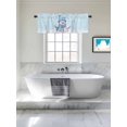 thumbnail image 4 of Light Blue Christmas Valances for Windows, Snowman with Cap Xmas Snowflake Light Filtering Window Treatment Valances, Rod Pocket Small Curtains for Kitchen/Bathroom, 60"x18", 4 of 9