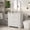 White, variant on Fluted Bathroom Vanity with Basin - 2 Drawers & Turn-Down Storage - Easy Assembly & Cleaning - Modern Freestanding Cabinet, White, 24 Inches