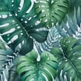 thumbnail image 5 of Awypu Durable and Washable Tropical Watercolor Artistic Modern Green Palm Leaf Summer White Shower Curtain White, 5 of 7