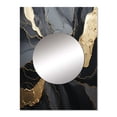 thumbnail image 2 of Designart "Minimalism Chrome Black And Gold Potteries" Abstract Spirals Mirror Wall Decor - Modern Black Abstract Living Room Wall Mirror Art - 32" x 24" Inch, 2 of 5