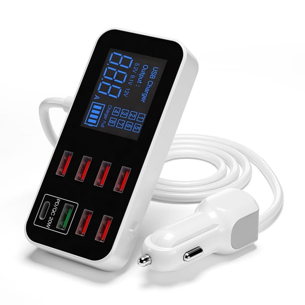 Riwesomey tipo multi estación de carga rápida del cargador del coche de los puertos USB de 40W 8 C PD QC3.0 Paneles de instrumentos para automóviles