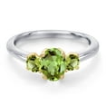 thumbnail image 3 of Gem Stone King 10K Two Tone Gold Green Peridot Engagement Ring for Women | 1.31 Cttw | Oval 7X5MM | Gemstone August Birthstone | Size 5, 3 of 6