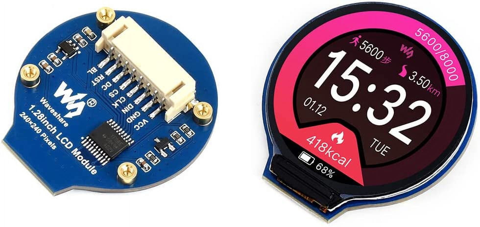 Treedix 1.28 inch Circular Display LCD Screen Module 240×240 Pixels SPI Communication Compatible with Raspberry pi / Arduino and STM32