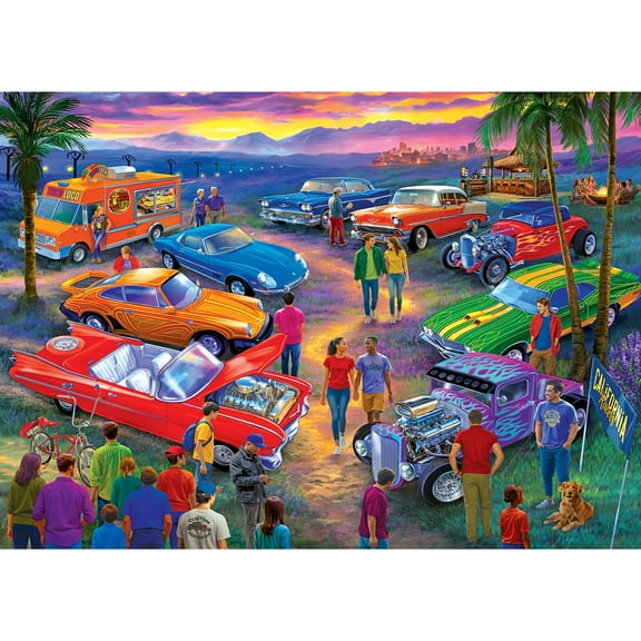 RoseArt Colorluxe 1000-Piece California Car Show Adult Interlocking Jigsaw Puzzle