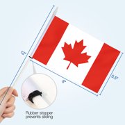 Anley Canada Mini Flag 12 Pack - Hand Held Small Miniature Canadian Flags 5.5x8 Inch