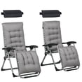 thumbnail image 1 of Outsunny Reclining Zero Gravity Chair, Folding Sun Lounger with Cushion, 1 of 10