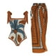 thumbnail image 1 of MKLEKYY Traje De Baño Mujer Women 1 Piece Swimwear+1 Piece Cover Up Two Piece Vintage Print Swimsuit Monokini Bikini 2 Piece Swimsuits Two Piece Tankini Set 966, 1 of 4