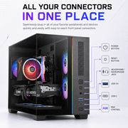 Gigatech Gaming Titan 3 Gaming PC Desktop Bundle - Ryzen 5 5500, RTX 5060, 32GB DDR4, 2TB SSD, RGB, Windows 11, Wi-Fi, Monitor