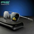 thumbnail image 2 of Top Quality American Army Military Pilot Randolph Re Sunglasses Glass Lens Men Brand Designer Sun Glasses Driving Male, 2 of 5