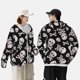 thumbnail image 4 of Fotbe black white Skull bone Chaqueta con Protección Solar UPF 50+ para Hombre y Mujer, Camisa con Capucha y Bolsillos-Large, 4 of 7