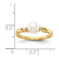 thumbnail image 3 of 14K Yellow Gold Ring Band Pearl Diamond Round Freshwater, Size 8, 3 of 5
