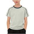 thumbnail image 2 of WRKEKC Summer Boys T Shirts Antimicrobial Solid Crew Neck Active Short Sleeve Shirt for 4-16 Years Moisture Wicking, 2 of 6