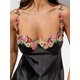 thumbnail image 5 of Lucakuins Vestido de noche largo de verano para mujer, sin mangas, sin espalda, con decoración de flores de satén, vestido de fiesta Lucakuins  moda, 5 of 6