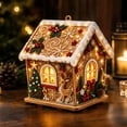thumbnail image 5 of 3D Christmas House Diamond Pearl Art Craft Set, Realistic Snow Textured Shiny Diamond Handmade Wooden House Diy Kit Strong-adhesive Decor for Xmas Tree Wall Table Home Holiday Party Supplies Gift, 5 of 6