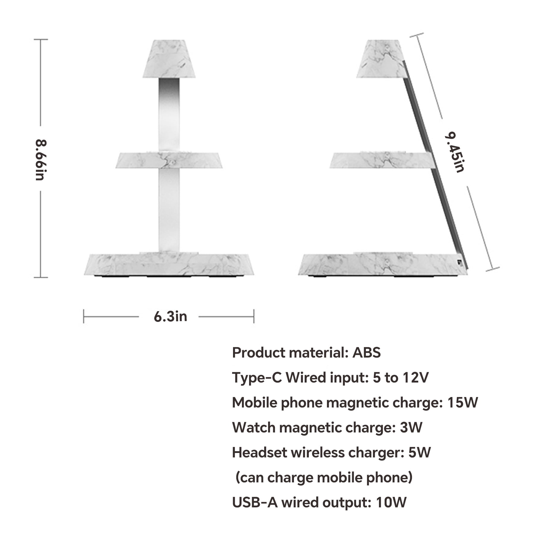 3-in-1 Magnetic Wireless Charger & Desk Lamp, 15W Fast Charging Station for Apple multi-device, Suitable for home bedroom and study