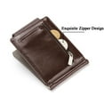 thumbnail image 6 of Luxury Gift Small Money Purses Zipper Wallet Hasp Pull Type ID Credit Card Holder Slim Leather Wallet Money Clip Coin Bag BLACK, 6 of 8