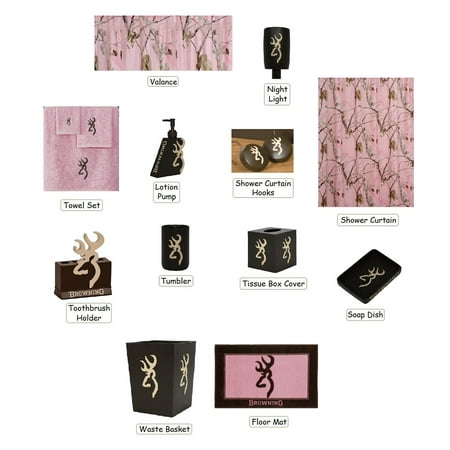 Browning Buckmark Pink Realtree 25 Pc Bathroom Decor Set Browning Buckmark Pink Realtree 25 Pc Bathroom Decor Set