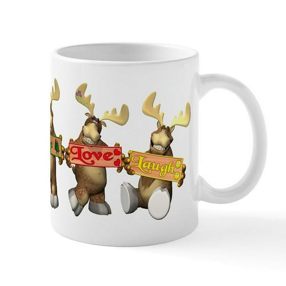 CafePress - Moose Joy Mugs - 11 oz Ceramic Mug - Novelty Coffee Tea Cup