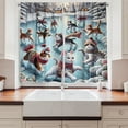 thumbnail image 3 of Ambesonne Cat Kitchen Curtains, Cottages Ice Skating Kitties, 55"x30", Soft Blue Burnt Orange, 3 of 3