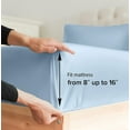 thumbnail image 6 of CGK Linens 4-Piece Breathable and Cooling Sheet Set With Extra Matching Pillowcases - Twin Size Bed Sheets Fits 8"-16" Mattresses, Light Blue, 6 of 7