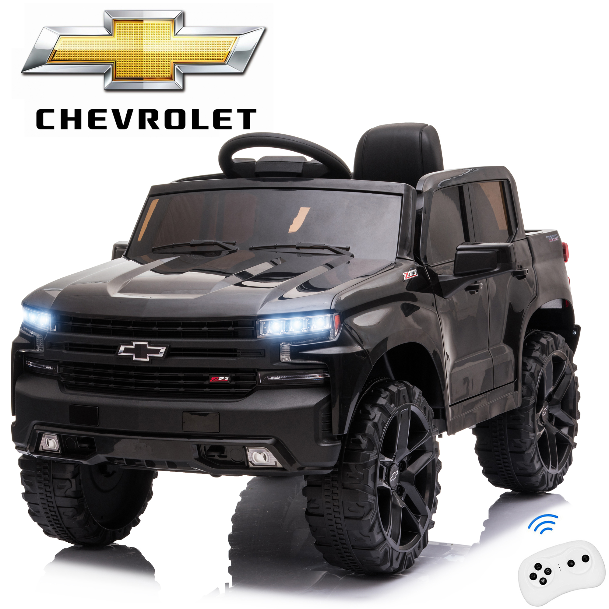 Official Licensed Chevrolet Ride On Car, 12V Ride-On Truck Toy for Kids, Electric 4 Wheels Kids Toy w/Parent Remote Control, Foot Pedal, MP3 Player, 2 Speeds, Ages 3-5 Years - image 8 of 9